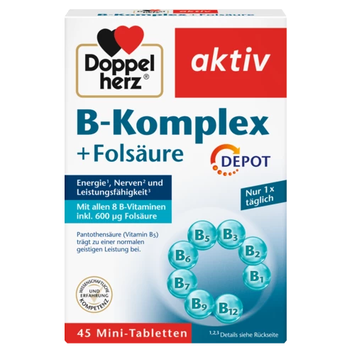 Abbildung der Produktverpackung Doppelherz aktiv B-Komplex DEPOT Frontansicht